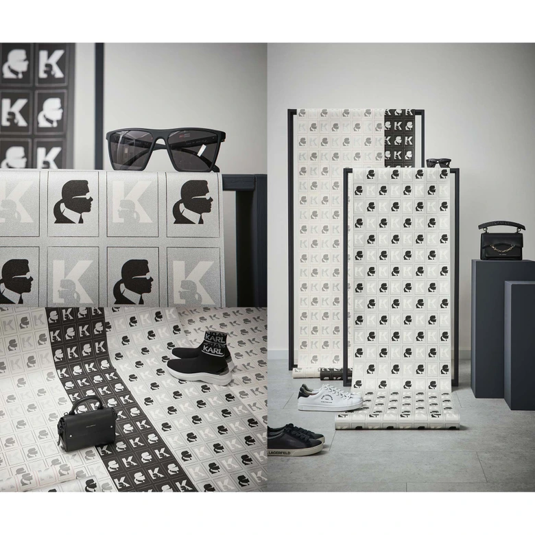 Karl Lagerfeld Papier peint fantaisie Métallique, Noir, 