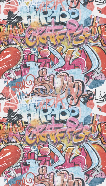 Papier peint photo Graffiti Hip-Hop Streetart Coloré - papier peint chambre ado extensible 