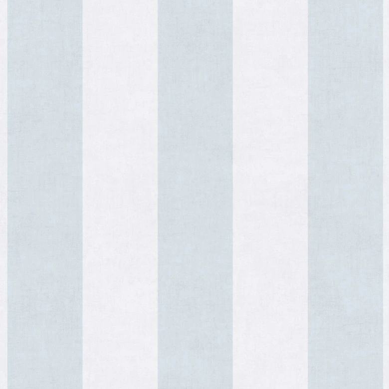Randig tapet ljusblå vit - Icke-vävd tapet ränder för barnrum & mer 