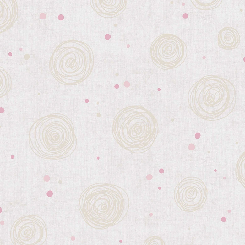 Kringel-Tapete Beige Rosa - Vliestapete mit Punkten  