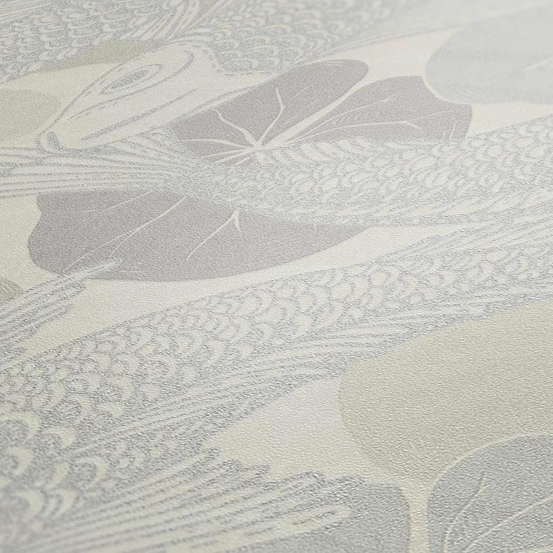 Livingwalls Vliestapete Metropolitan Stories asiatische Tapete mit Kois Mio Tokio beige, grau 