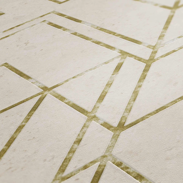 Livingwalls Metropolitan Stories 2 Ava - New York Papier peint géométrique, Beige, Métallique,  