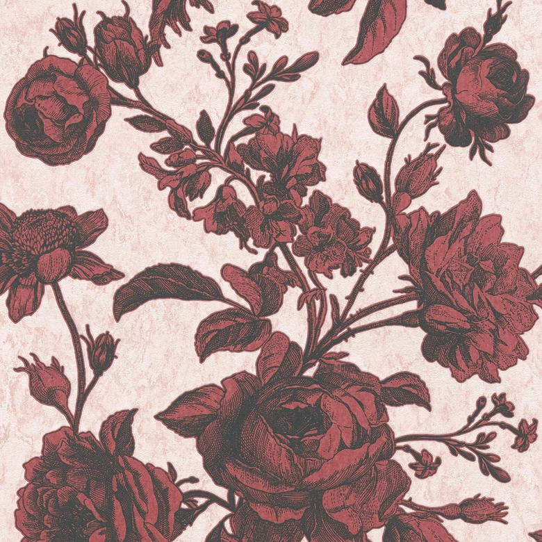 Livingwalls Rosentapete My Home My Spa Vliestapete Romantic Home rot, rosa, schwarz 