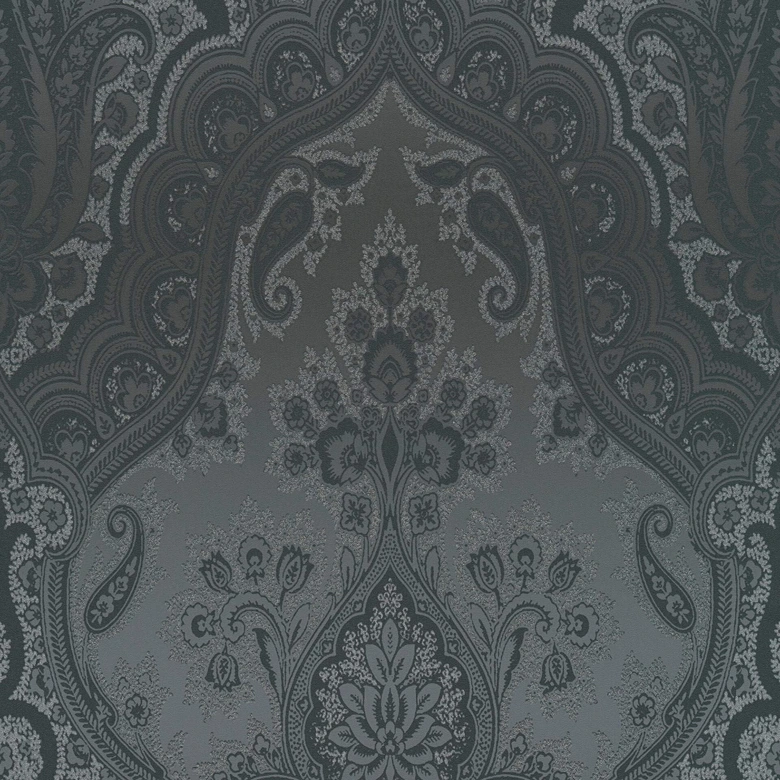 Livingwalls Paisley Tapete My Home My Spa Vliestapete Romantic Home schwarz, dunkelgrau, gold 