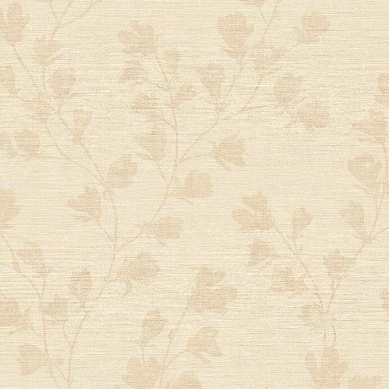 Feuilles papier peint beige - papier peint intissé floral salon 
