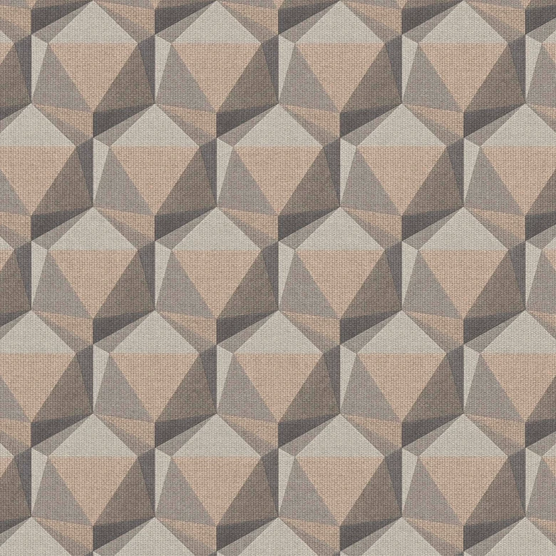 Papier peint 3D Beige Gris - papier peint intissé moderne géométrique  