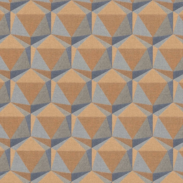 Papier peint 3D design français jaune bleu - papier peint intissé salon 