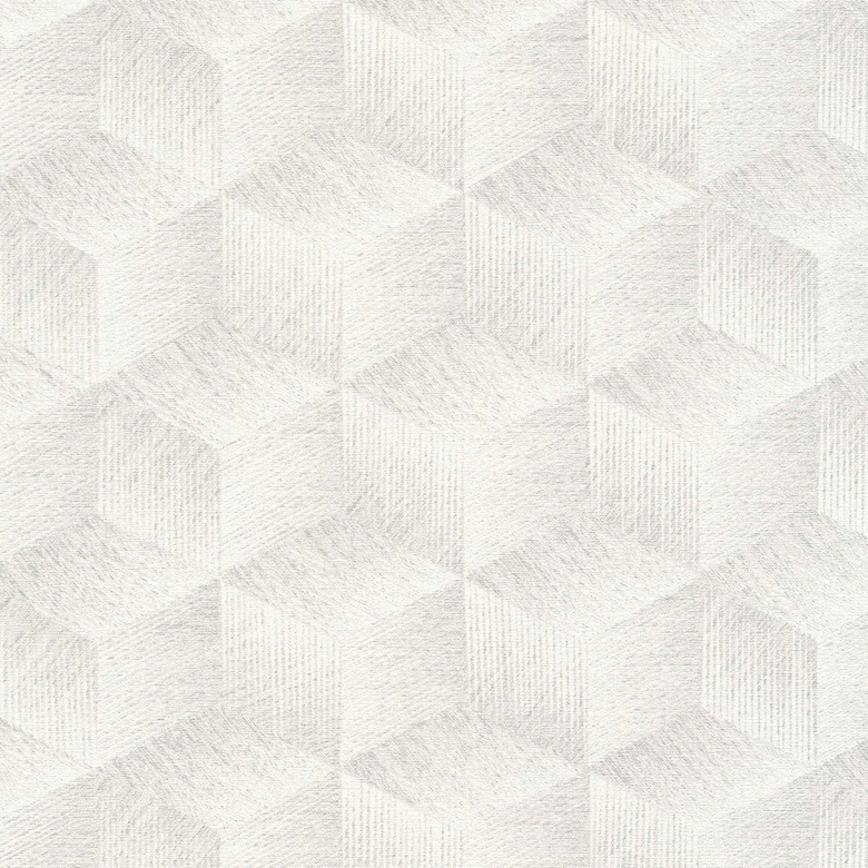 Papier peint durable 3D Illusion - Papier peint rétro de A.S. Création Gris Blanc 385062 