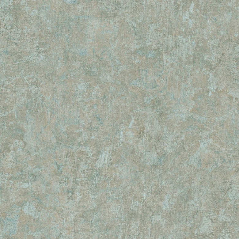 Papel pintado liso usado look - papel pintado no tejido unicolor de A.S. Création verde azul sin PVC 386391 