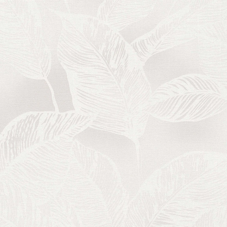 Blättertapete Nachhaltig - Vliestapete Floral von A.S. Création Grau Weiß Natur 386632 
