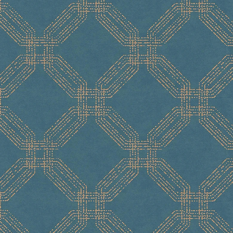 A.S. Création Pop Style Papier peint géométrique - Papier peint mordene Bleu, or 