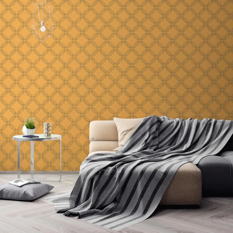 A.S. Création Pop Style Papier peint géométrique - Papier peint mordene Jaune, argent 