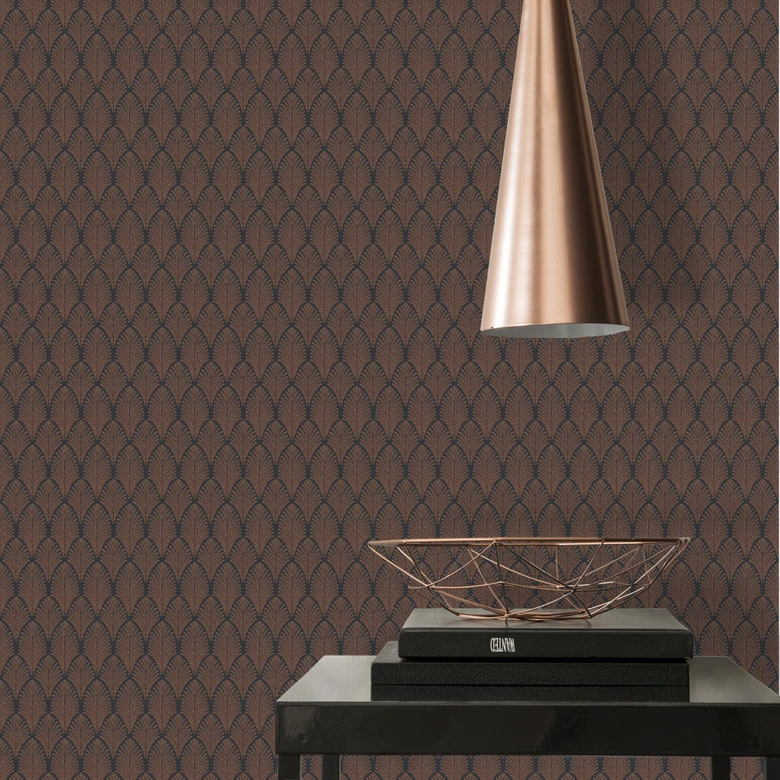 A.S. Création Pop Style Papier peint design - Papier peint mordene cuivre, Noir 