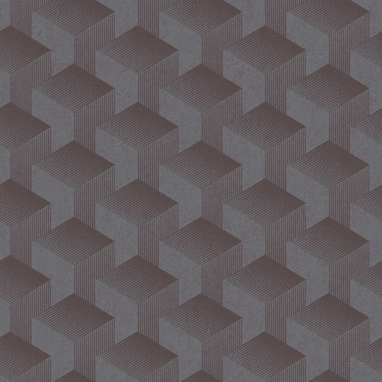 Ciemnoszara tapeta graficzna - tapeta retro z efektem 3D - tapeta flizelinowa do salonu, sypialni 