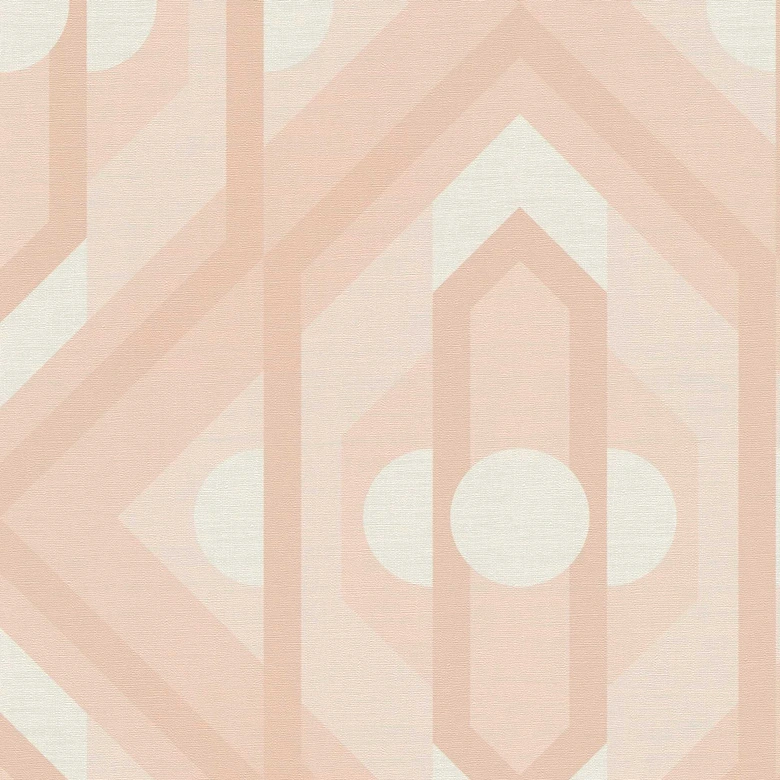 Ikke-vævet tapet retrostil beige creme - tapet med abstrakt mønster - vintage tapet 