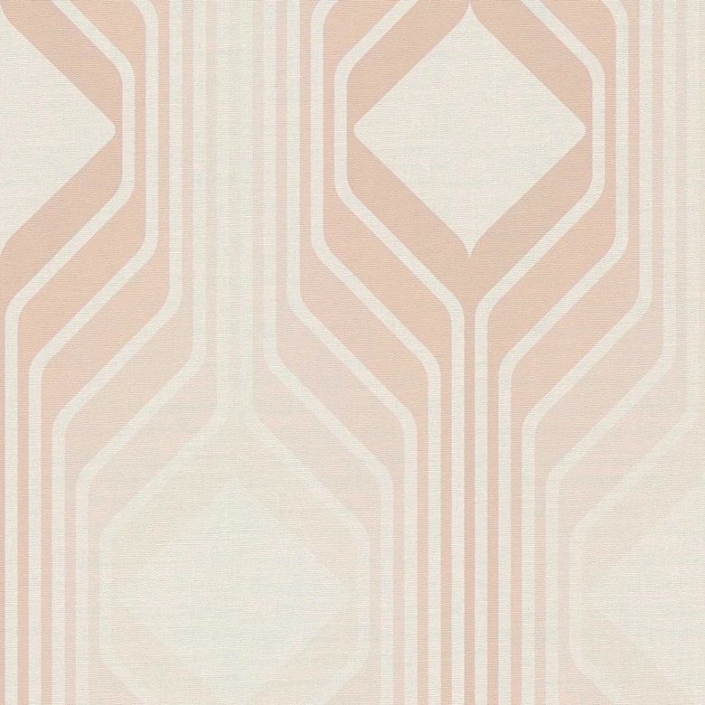 Retro-Tapete Creme Beige - Vintage Vliestapete abstrakt - Mustertapete Strukturtapete 