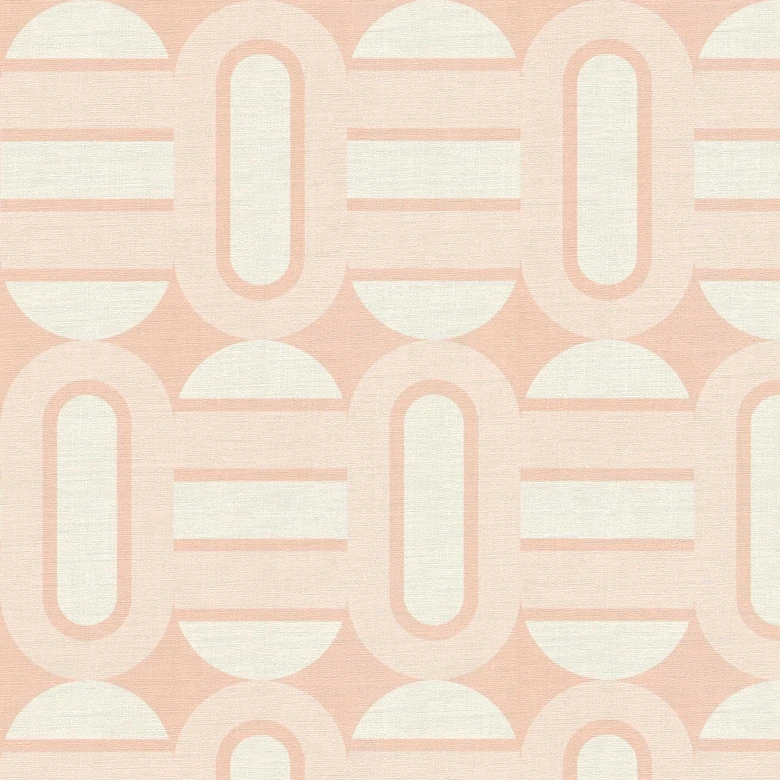 Tapeta graficzna kremowa biel - tapeta z włókniny w stylu retro - tapeta we wzory 