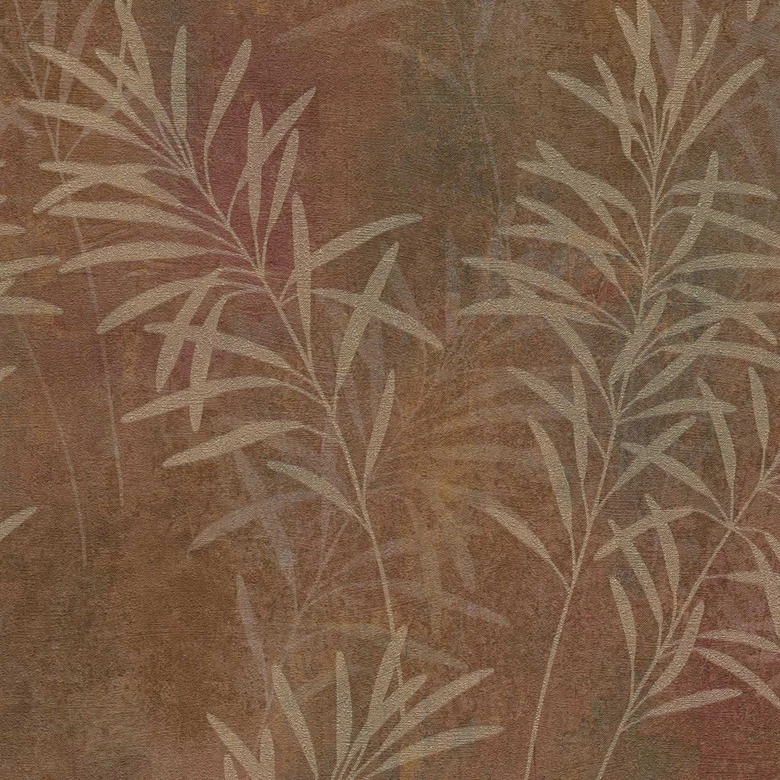 papier peint fleurs marron beige - papier peint naturel style campagne - papier peint intissé chambre bureau 