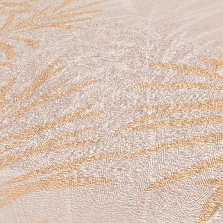 Florale Tapete Creme Grau - Natur-Tapete im Landhaus-Stil - Vliestapete Wohnzimmer Büro 