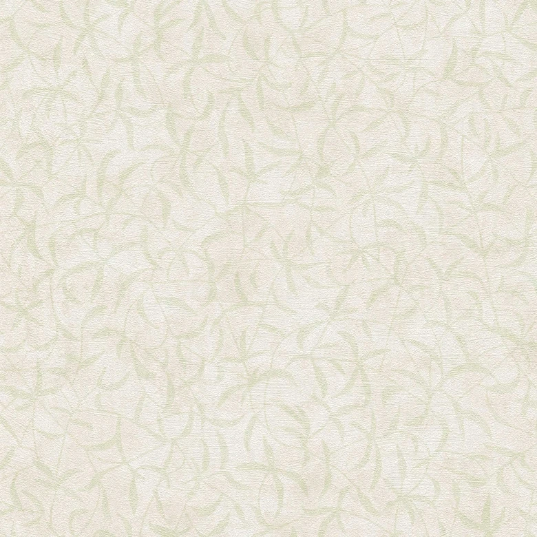 Florale Tapete Creme Grün - Natur-Tapete im Landhaus-Stil - Vliestapete Küche Büro Flur 