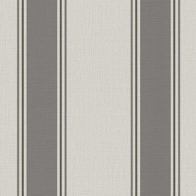 Randig tapet gräddgrå - Icke-vävd tapet med klassiskt randmönster 