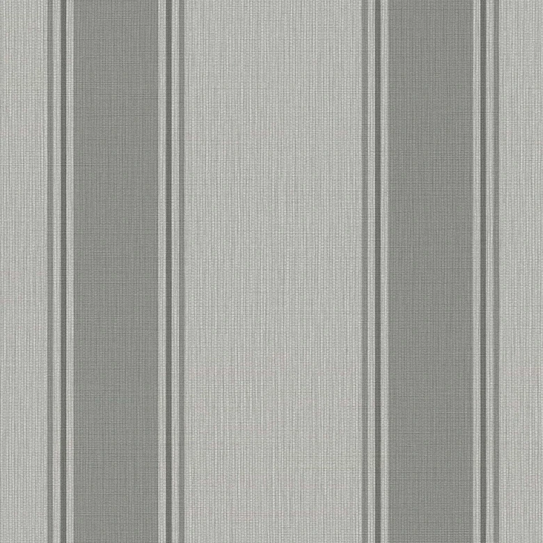 Stripe wallpaper light gray dark gray - non-woven wallpaper with classic stripe pattern 