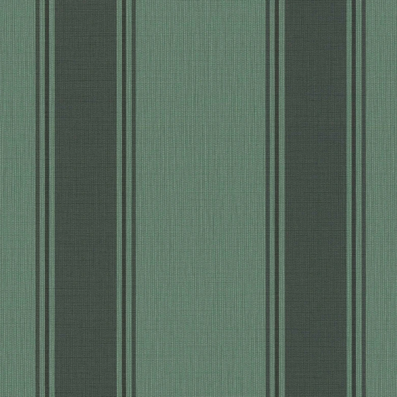 Stripe wallpaper green black - non-woven wallpaper with an elegant stripe pattern 
