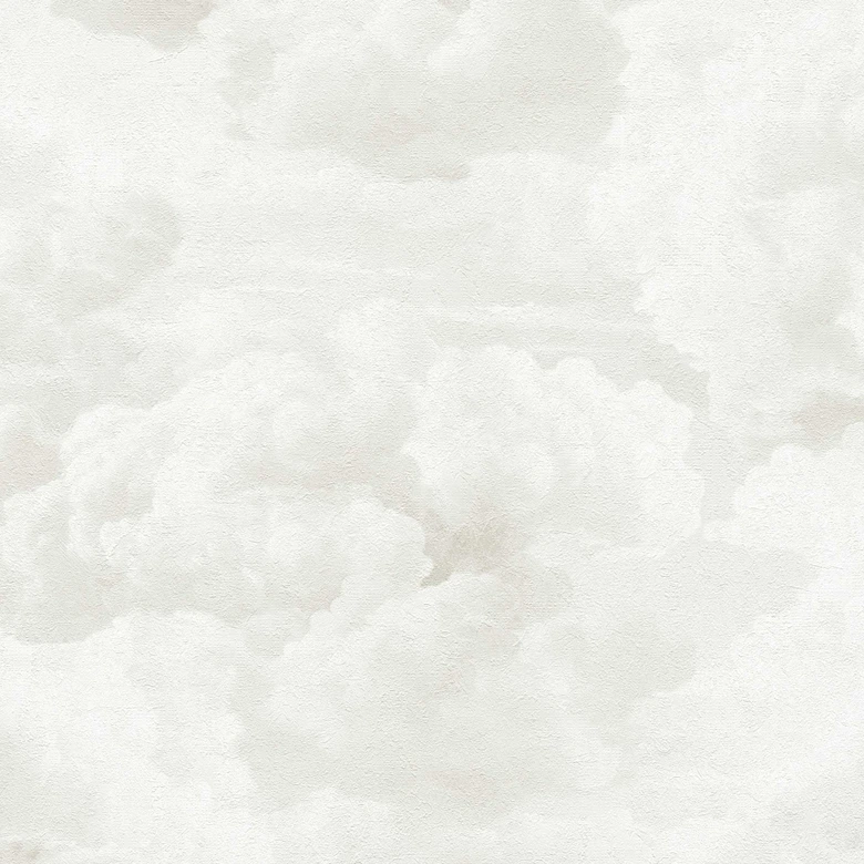 White cream cloud wallpaper - non-woven wallpaper with a soft sky motif 