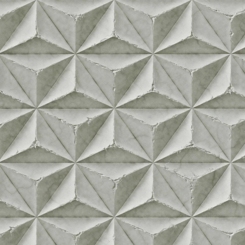 3D-Tapete Betonoptik Grau - Vliestapete mit geometrischem Muster - Industrial Look 