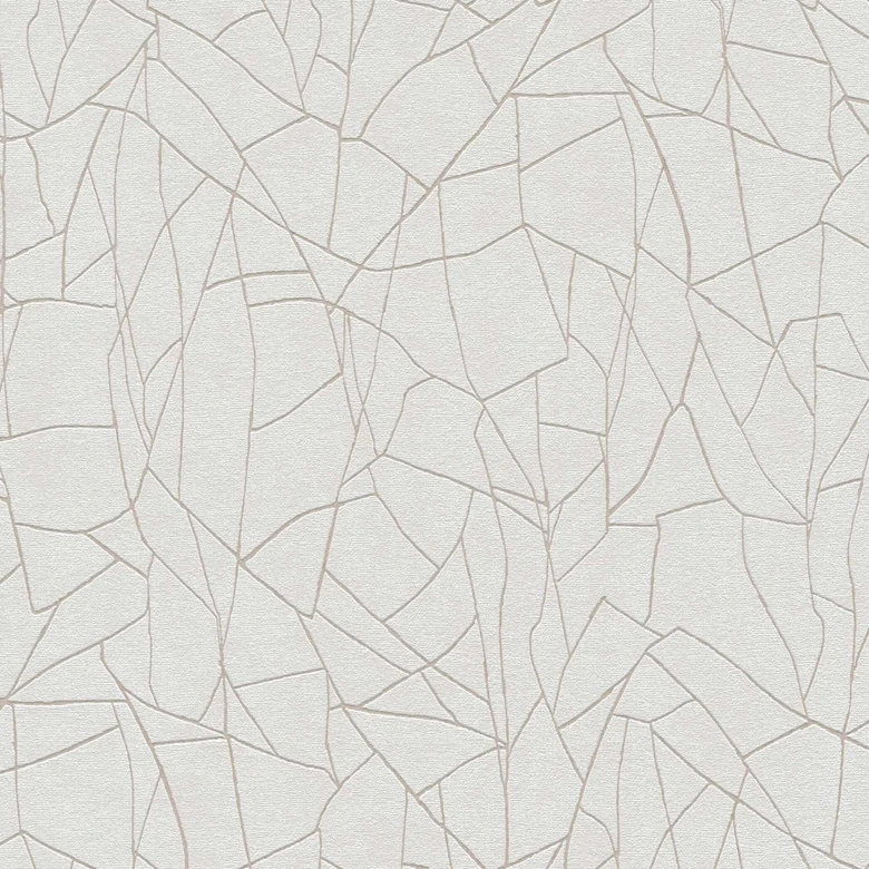 Abstrakte Mustertapete in Beige Weiß – Moderne Vliestapete mit Linienmuster 