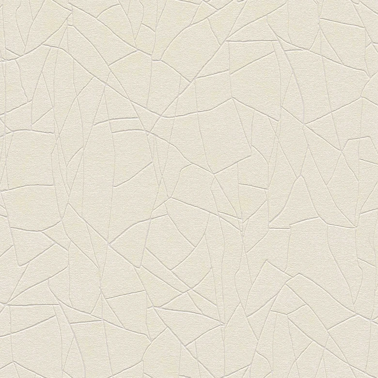 Abstrakte Mustertapete in Creme Beige – Moderne Vliestapete mit Linienstruktur 