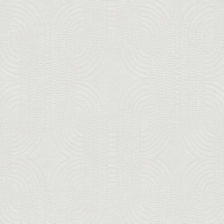 Geometrisk tapet gräddvit - Icke-vävd tapet med modernt linjemönster - strukturerad tapet 