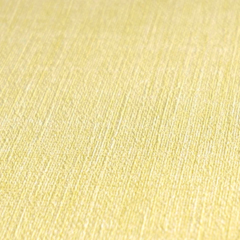 Papel pintado simple con textura de lino amarillo vainilla - papel pintado no tejido liso para salón y cocina 