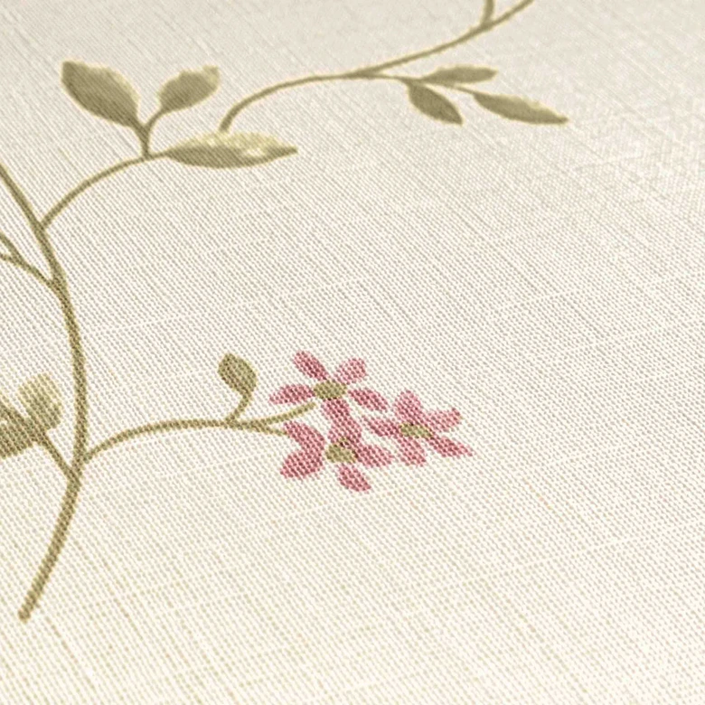 papier peint à fleurs crème vert - papier peint intissé maison de campagne A.S. Création - mat légèrement structuré 