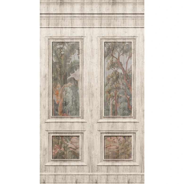 Fototapete Wandpaneel mit Waldbild Antik Beige Braun – Erweiterbares Design 