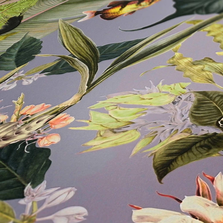 A.S. Création Dschungeltapete Dream Flowery Vliestapete tropisch grün, grau, gelb, blau 