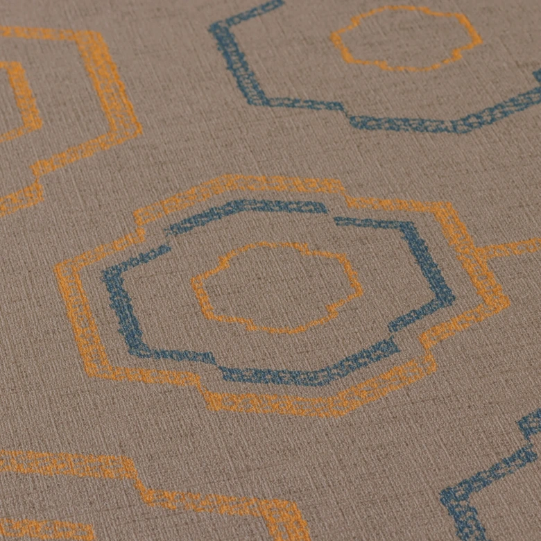 Ethnic Origin A.S. Création Papier peint géométrique - Orange Bleu 