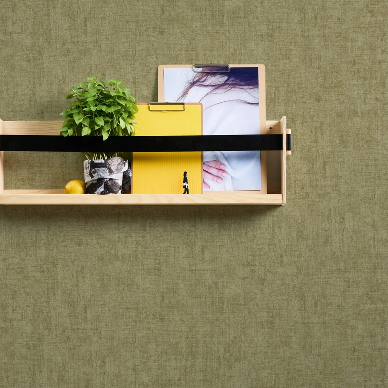 A.S. Création Papier peint Intissé Greenery uni vintage vert 
