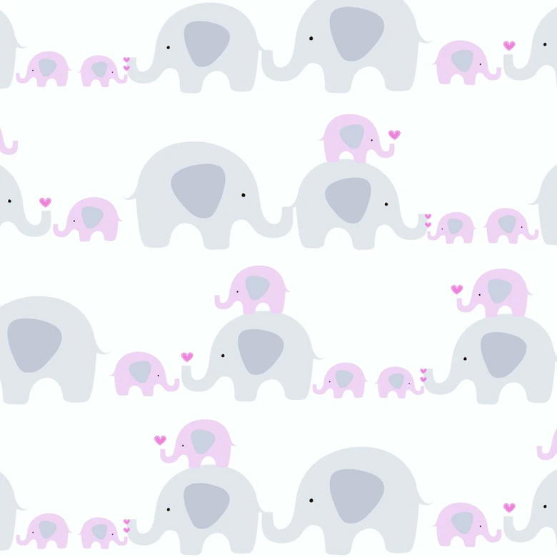 A.S. Création Kinderzimmertapete Little Love Vliestapete mit niedlichen Elefanten rosa, grau, weiß 