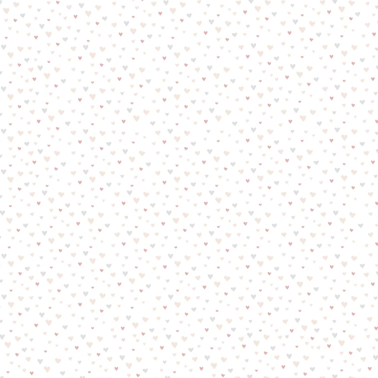 A.S. Création Kinderzimmertapete Little Love Vliestapete mit Herzen rosa, grau, beige, weiß 