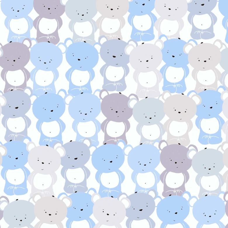 A.S. Création Kinderzimmertapete Little Love Vliestapete mit niedlichen Bären blau, grau, weiß 
