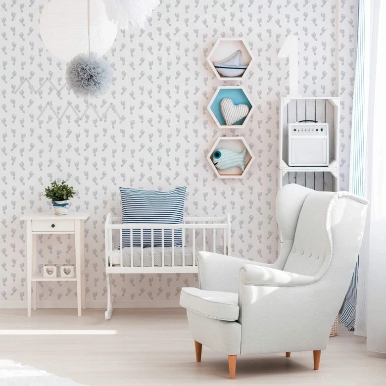 A.S. Création Little Stars   Papier peint enfant - argent, Blanc 