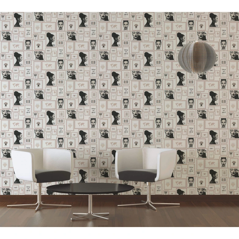 Livingwalls papier peint intissé Metropolitan Stories papier peint Lola Paris beige;noir;blanc 