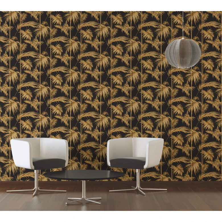 Livingwalls papier peint intissé Metropolitan Stories papier peint Lola Paris métallisé;orange;noir 