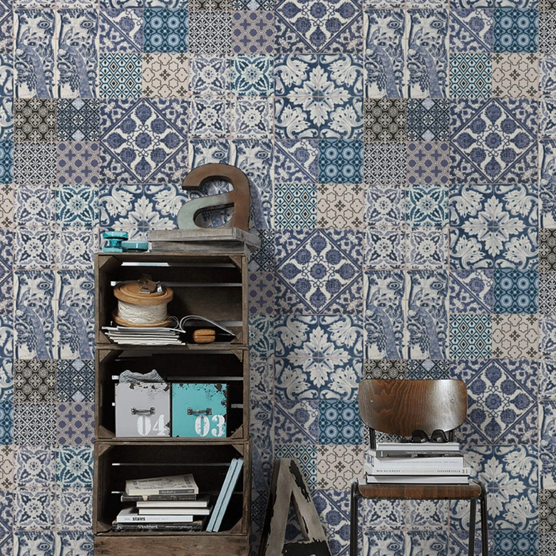 Livingwalls papier peint intissé Metropolitan Stories papier peint Anke et Daan Amsterdam bleu;crème;blanc 