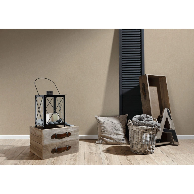 Livingwalls Vliestapete Metropolitan Stories Unitapete einfarbig beige, braun 