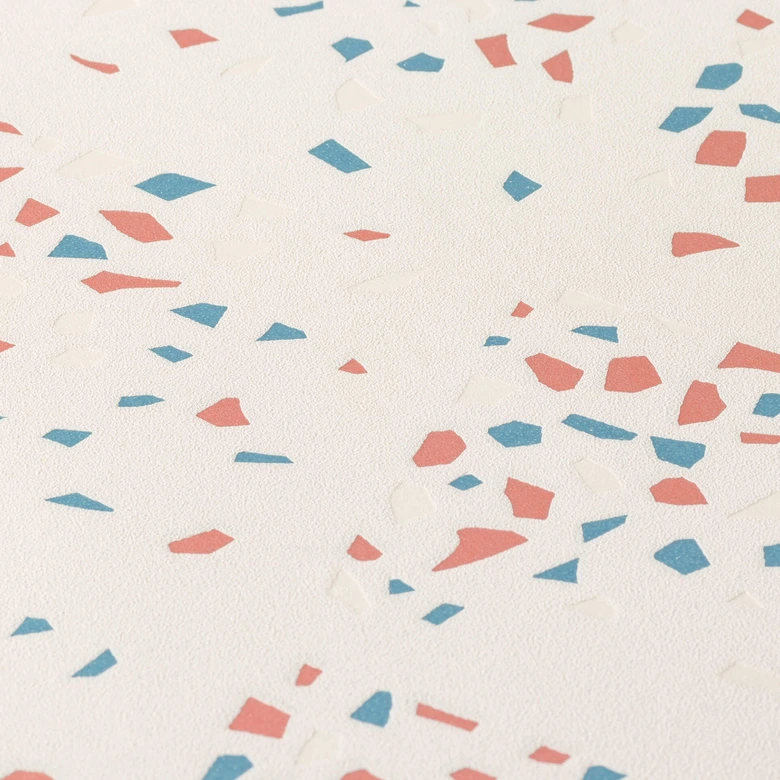 Livingwalls Papier peint intissé New Walls 50's Glam Confetti blanc, bleu, rose 