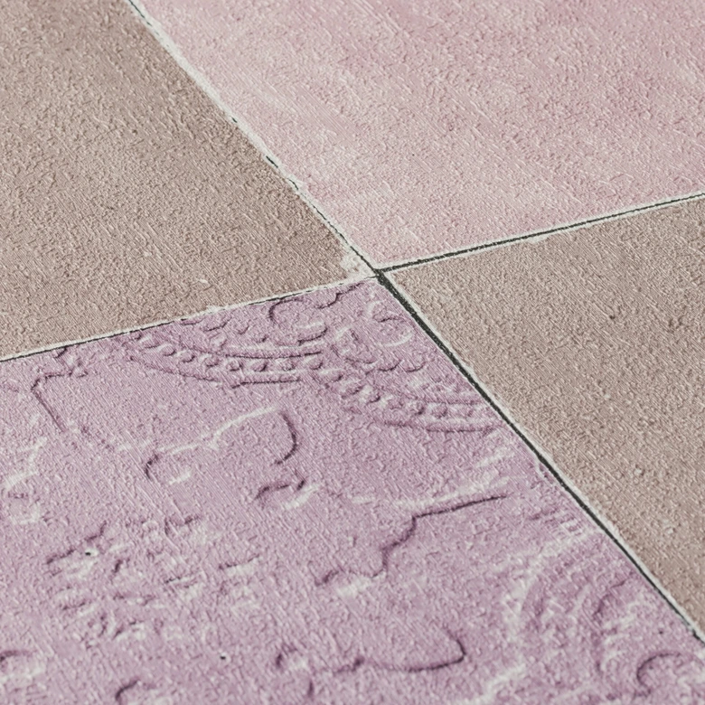 Livingwalls Papier peint intissé New Walls Finca Home motif carrelage violet, gris, beige 