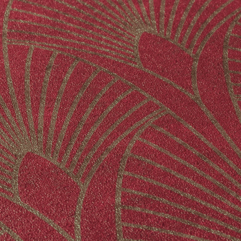 Livingwalls Papier peint intissé New Walls 50's Glam Art déco métallique, rouge 