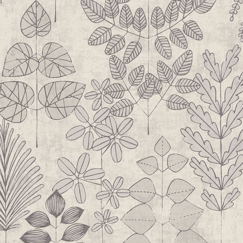 Papier peint non tissé floral - motif à rayures fines en gris & taupe 